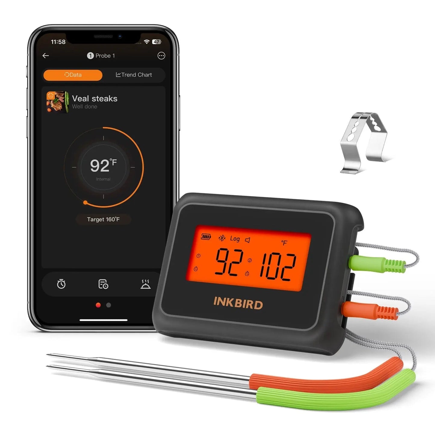 JOLIEO-Electronica-Eenvoudige Bluetooth BBQ Thermometer met Alarm - GRILLMEESTER