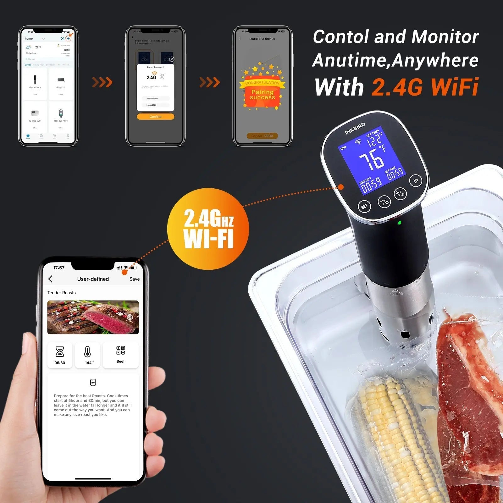 JOLIEO-Electronica-Slimme WiFi Sous Vide Koker - Compact Model - CULINAIR