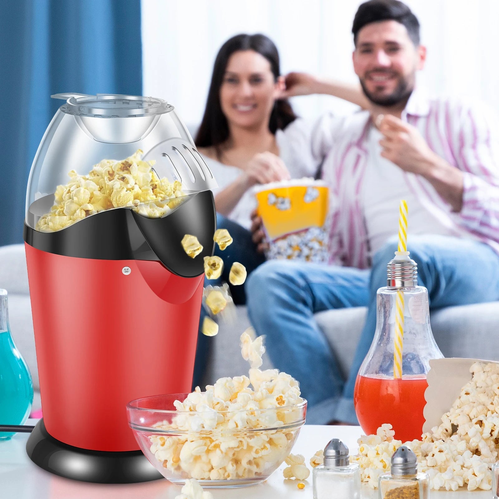 JOLIEO-Keuken & Eten-Filmavondjes Waren Nog Nooit Zo Leuk - Mini Popcornmachine voor Thuis - PofPlezier