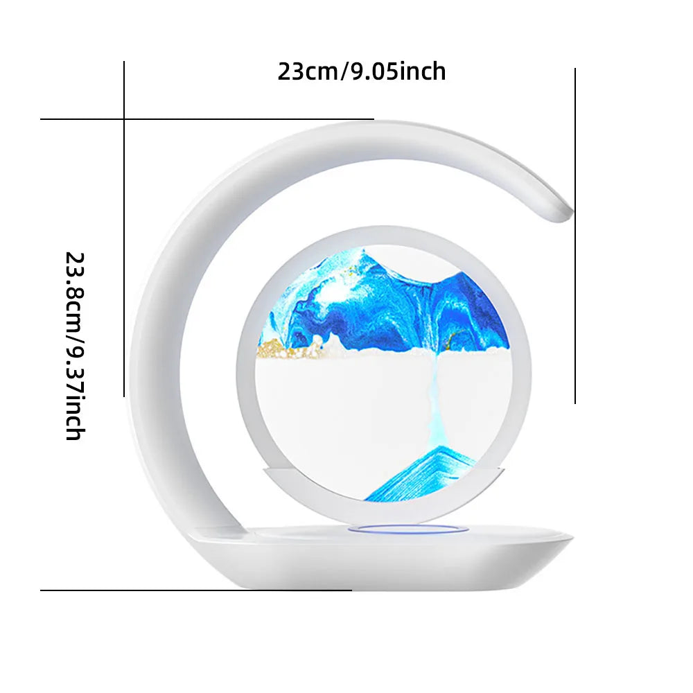 JOLIEO Bureaulampen Draadloze Oplader Drijfzand Nachtlamp - Dimbaar - ZANDLICHT